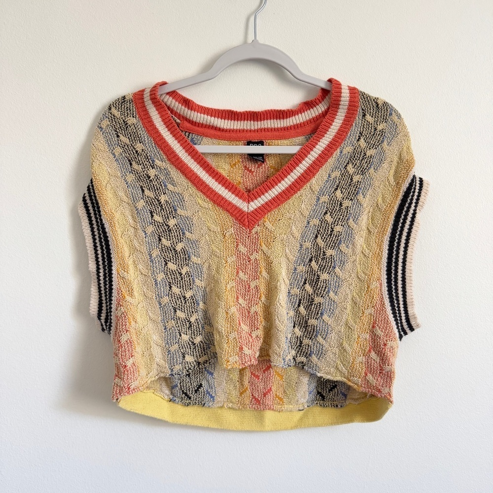Urban Outfitters Multicolor V-Neck Cropped Knit Tank